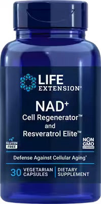 NAD+ Cell Regenerator™ and Resveratrol Elite™ | Life Extension® | 30 Vegetarian Capsules