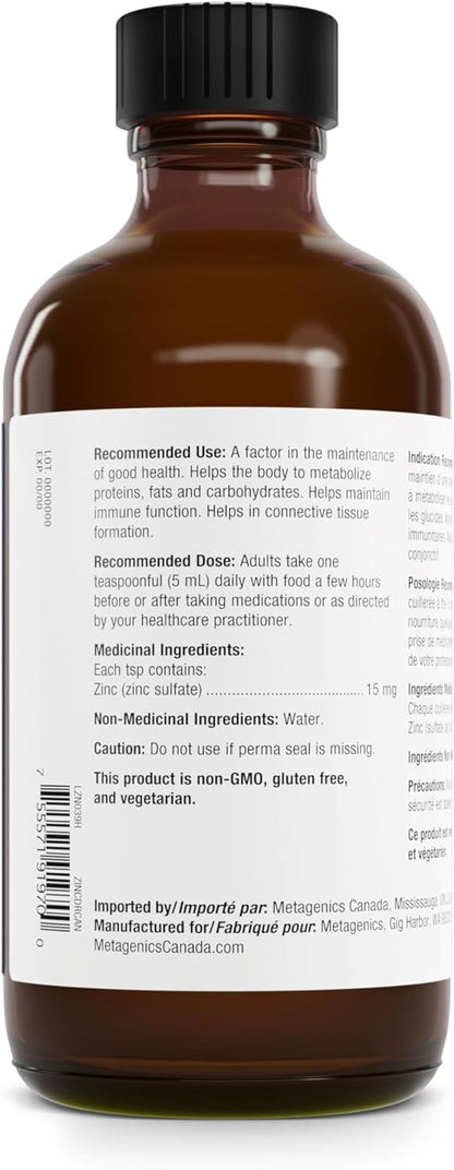 Zinc Liquid™ | Metagenics® | 140 mL (4 fl. oz.) Liquid