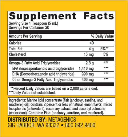 OmegaGenics EPA-DHA 2400 liquid | Metagenics® | 150 mL