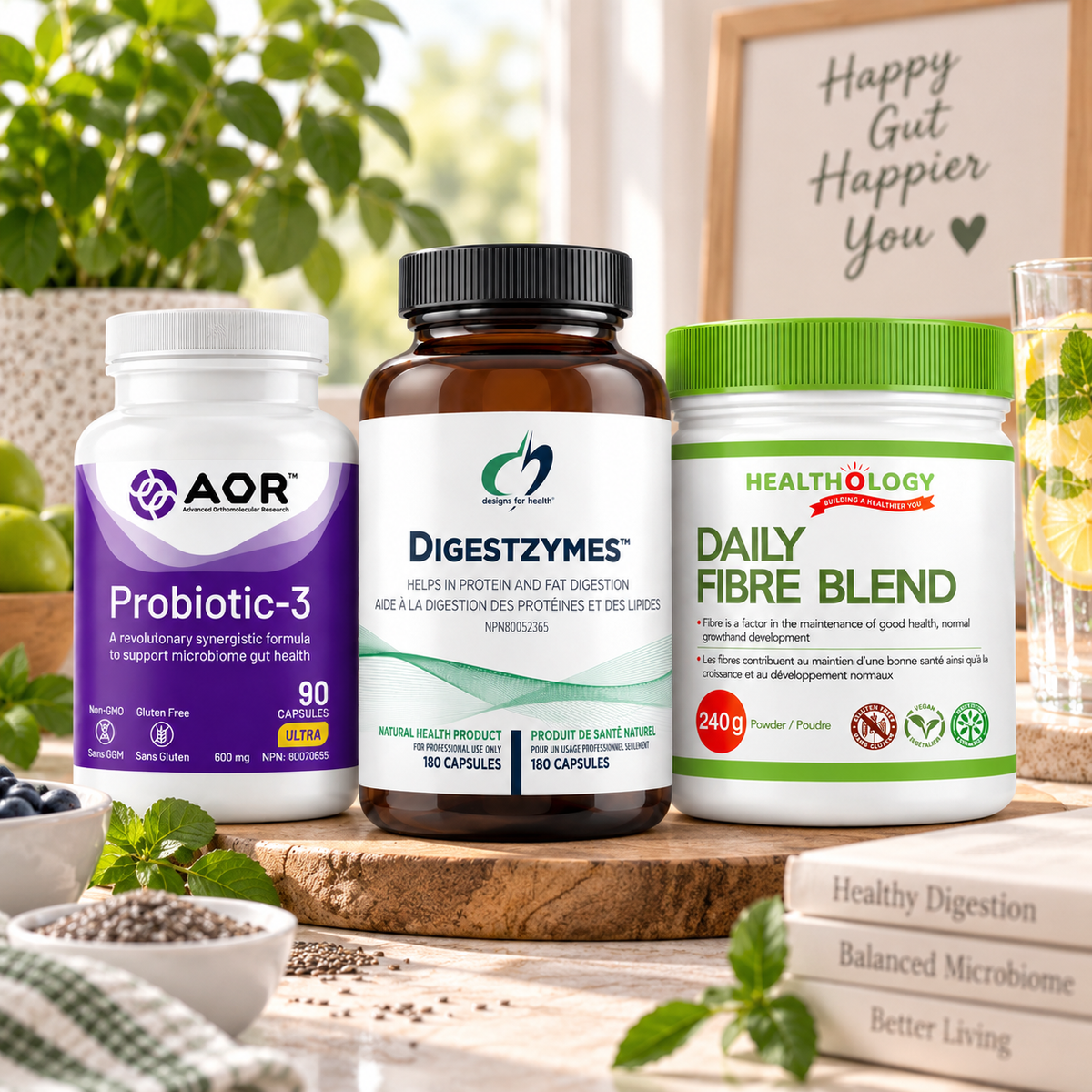 Digestive Wellness Routine – Probiotic, Digestive Enzyme & Fibre Support
