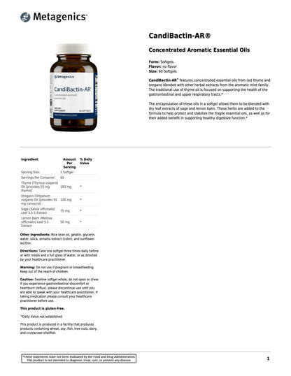 CandiBactin-AR® | Metagenics® | 60 0r 120 Softgels