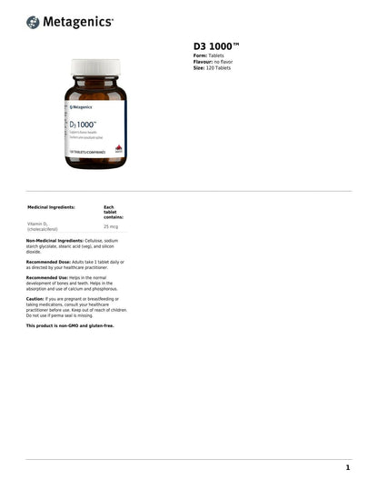 D3 1000 | Metagenics® | 120 Tablets