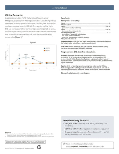 Exogenous Ketones Salts | Metagenics® | 263.2 g Powder